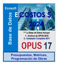 Comprar Matrices De Precios Unitarios Ecostos 2024 + Instalador 2017