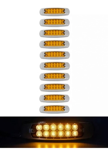 Pack X10 Luces Led Laterales Posición 12v/24v Para Camion 