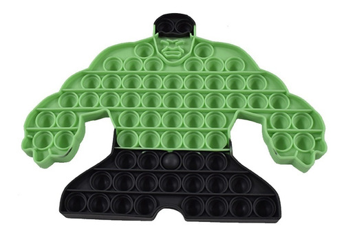 Imagen 3 de 7 de Fidget Pop It Burbujas Antiestrés Push Diseño Hulk Verde