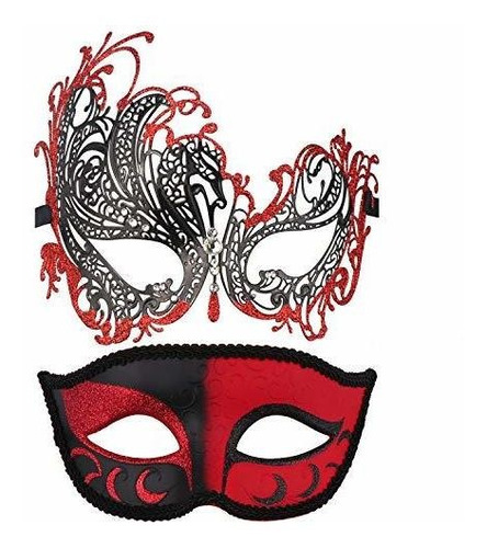 Couple's Masquerade Masks Mardi Gras Mask Venetian Party Mas