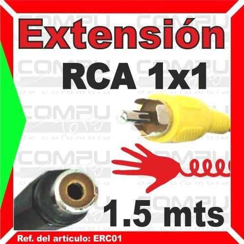 Imagen 5 de 6 de Extension Rca 1x1 M-h 1.5m Ref: Erc01 Computoys Sas