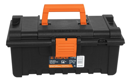 Caja Herramienta Plastica 14'' Naranja Truper 19854