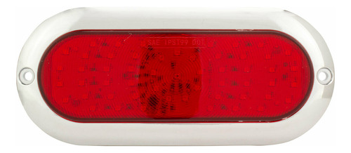 Plafón Posterior Rojo 54 Leds Ovalado Base Cromo Tunelight