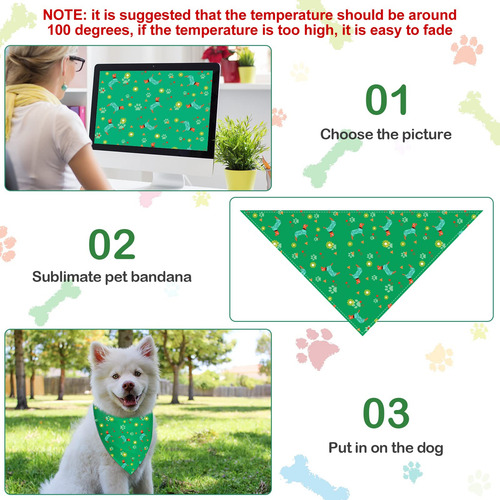 12 Pañuelos De Sublimación Para Perros, Lisos, A Granel, T