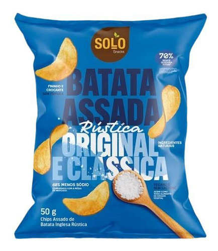 Chips De Batata Inglesa Rústica Assado Solo Snacks 50g
