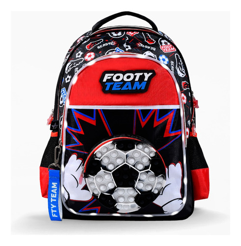 Mochila Espalda Footy Pop It Varon Futbol Pelota Luces 