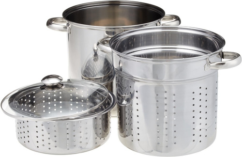 Vaporera Excelsteel 4pz Coladera 7l Cocinar Vapor