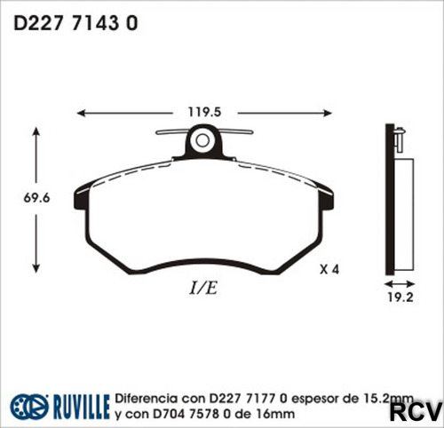 Balatas Disco Delantera Para Volkswagen Golf A3 2.0l L4 1997