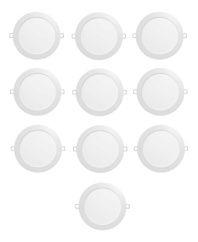 Panel Led Foco Plafón Empotrado Techo Redondo 18w 220v 10u