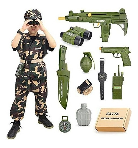Disfraz De Ejército Para Niños, Kit Militar De Soldado, Ju