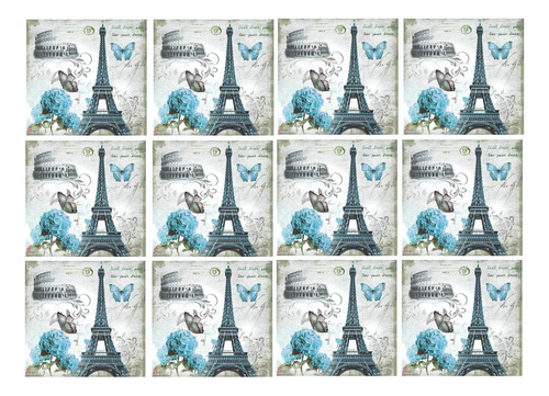 Pack Vinilos Azulejos Paris Blue