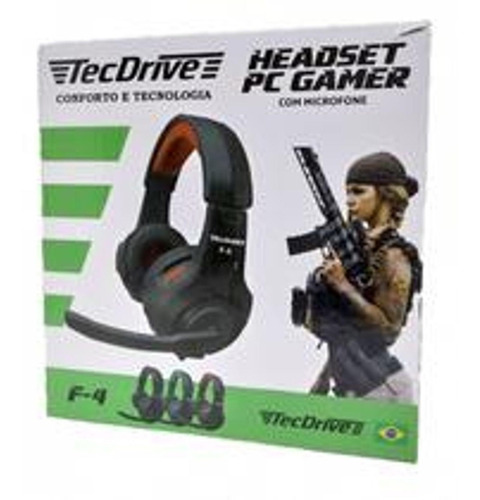 Fone De Ouvido Headset Gamer Pc Tecdrive F-4 Com Microfone