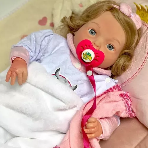 Bebe boneca reborn realista menina yasmin enxoval lilas sonho de crianca