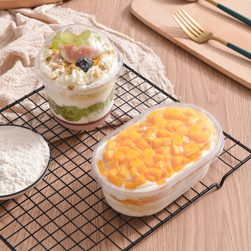 Tazas Desechables For Mousse, 50 Uds., Pastel Con Tapa,