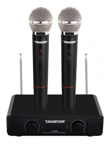 Microfono Inalambrico Para Cantar Doble Takstar Ts2200 Mano