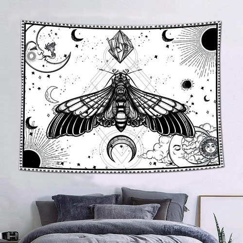 Tapiz Para Colgar Pared Mandala Bohemio Hippy Hawk Polilla X