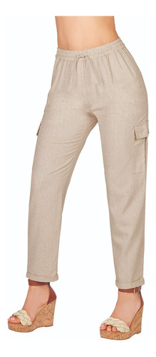 Pantalón Casual Mujer Beige 903-18