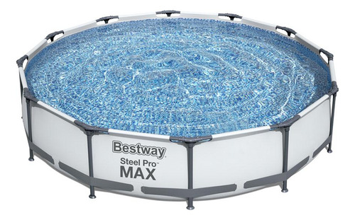 Piscina estructural redonda Bestway 56416 con capacidad de 6473 litros de 366cm de diámetro gris diseño piedra prismática