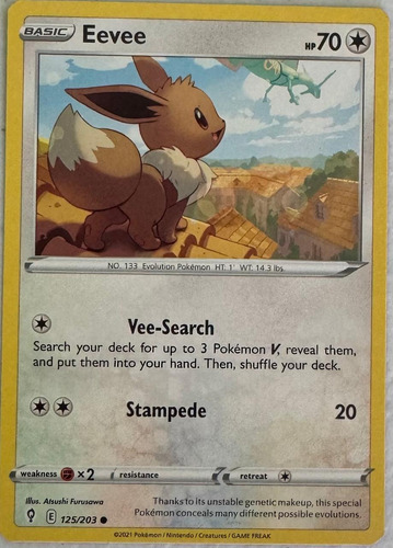 Pokémon Tcg 125/203 Eevee