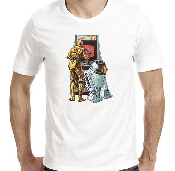 Polera Arturito Y Citripio Star Wars Moda Hombre Dtf Polera Arturito Y Citripio Star Wars Moda Hombre Dtf