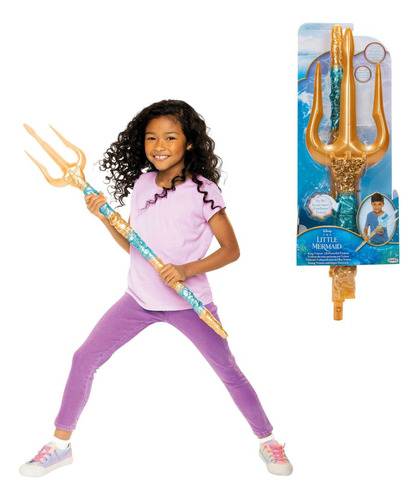 Brinquedo Tridente Rei Tritão Disney Com Luz E Som