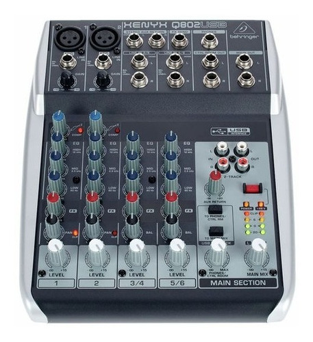 Imagen 2 de 5 de Mezclador Mixer Behringer Xenyx Q802usb C/ Interfaz + Compre