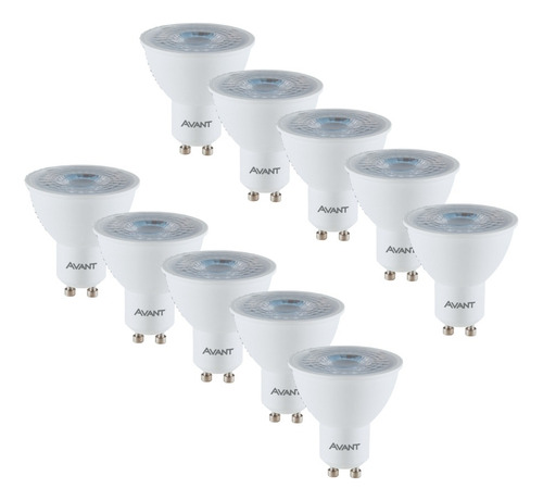 10 Lampadas Led Dicróica 4w 2700k Gu10 Amerela Bivolt Avant