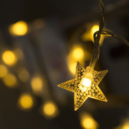 Imagen 9 de 9 de Luz Exterior Adorno 20 Las Luces De Estrella 3m Decorativas