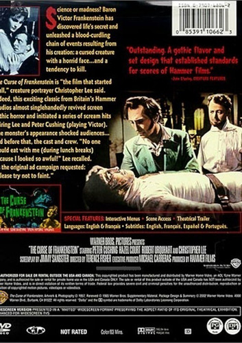 Dvd The Curse Of Frankenstein (1957)