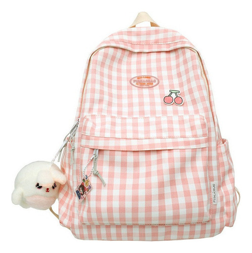 Mochila Kawaii Linda De La Tela Escocesa De Las Señoras