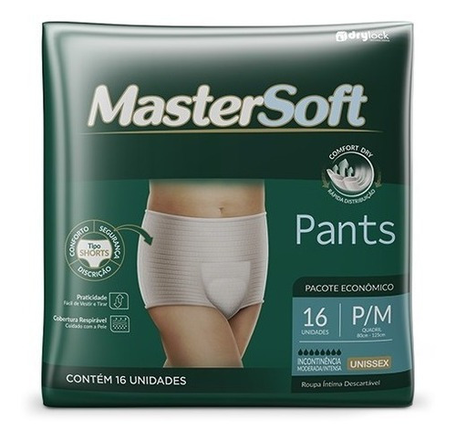 Fraldas para adultos descartáveis Mastersoft  Pants Econômico P/M x 16 u