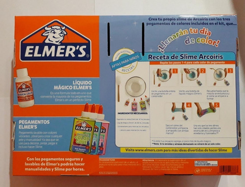 Kit Slime Elmers Arcoiris Completo + 10 Charms De Regalo !!