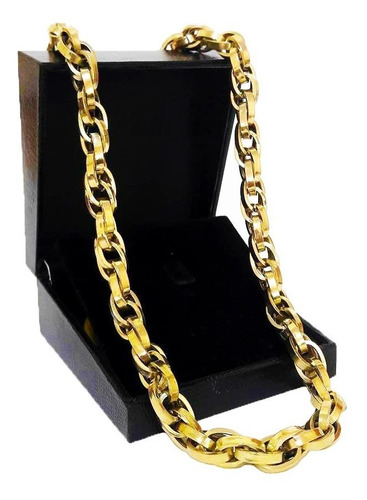 Imagem 4 de 7 de Corrente Cordão Baguete Duplo 63 Gramas 11mm Ouro 18k 750