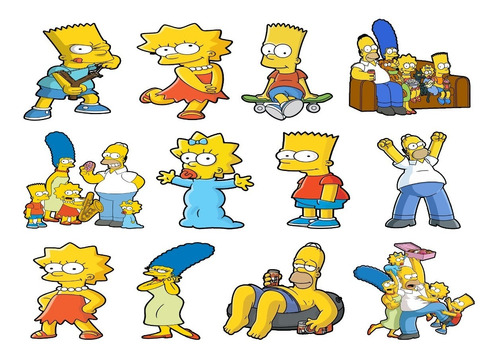 Termocolante Estampado De Os Simpsons, Homer, Bart, Marge 