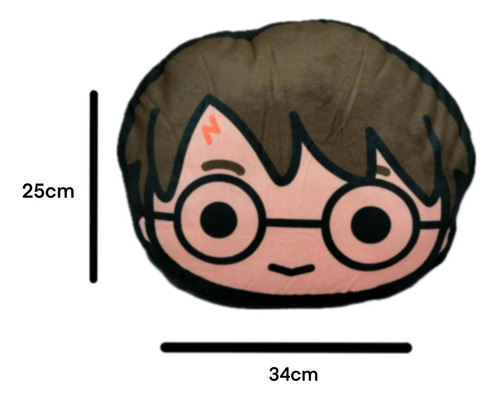 Peluche Harry Potter Set 3pz Cojines Harry, Ron Y Hermione Negro