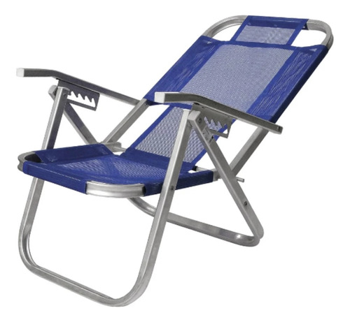 Cadeira De Praia Dobrável Botafogo Lar & Lazer Cadeira - Azul