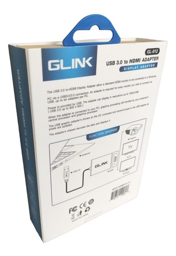 Convertidor Usb 3.0 A Hdmi Glink Gl-012 Full Hf 1080p Adapta