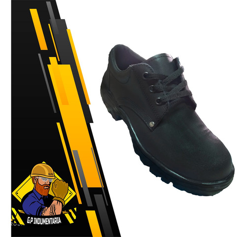 Zapato Seguridad De Cuero Suela Goma Plasitca P/ Acero T- 44