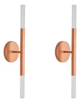 Comprar Kit 2 Arandelas Veneza Tubo 2 Difusores Em Acrilico Cobre