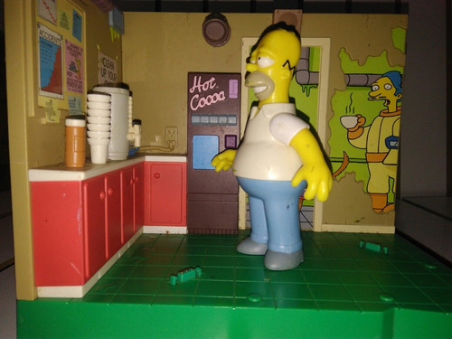 Simpsons Diorama Playmates Cafeteria Trabajo Homero