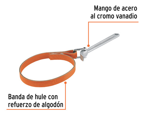 Llave De Banda Para Filtro De Aceite En Caucho, 35 A 165 Mm