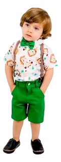 Conjunto Infantil Safari Baby Bebe Roupa Menino Festa