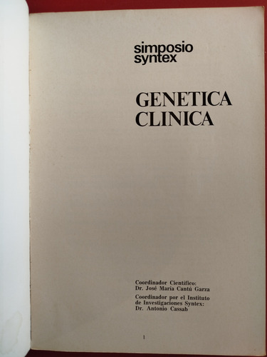 Genética Clínica - Simposio Syntex (Usado)