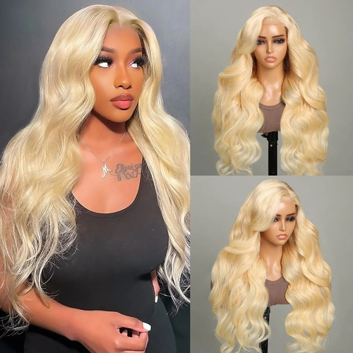 Peluca V Glueless #613 De Color Rubio Body Wave Para Amiga P