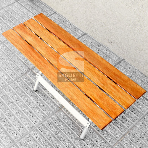 Imagen 6 de 10 de Banco Plegable Aluminio Madera Balcon Jardin Camping Playa