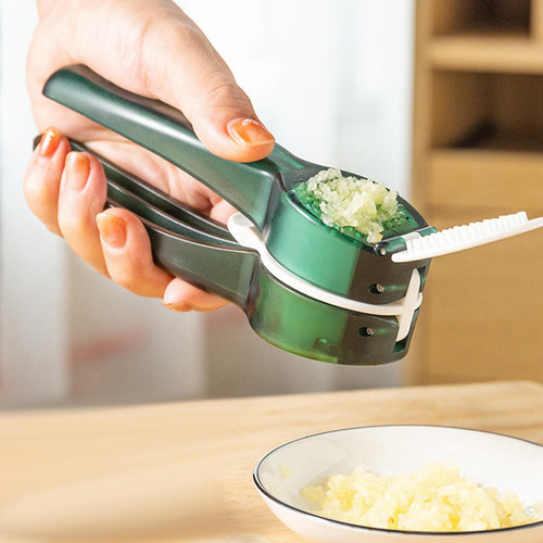 2 Herramienta De Cocina De Prensa De Ajo De Mano Con Verde