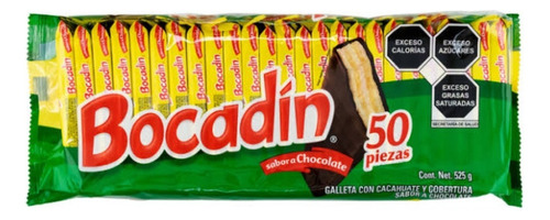 Bocadin Galleta Con Chocolate Y Cacahuate 50pz