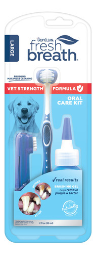 Kit De Cuidado Bucal Tropiclean Fresh Breath Para Perros Gra