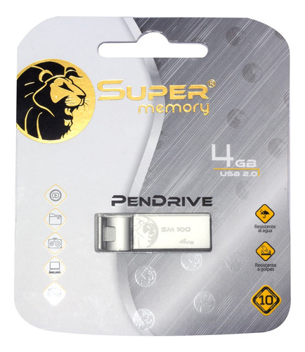 Memoria Usb Supermemory 4gb Metálica 