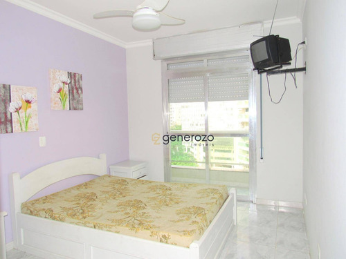 Apartamento Com 02 Dormitórios, Prédio Frente À Praia, Pitangueiras - Ap0395